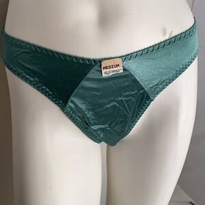Lily of France sage green stretch satin panty M